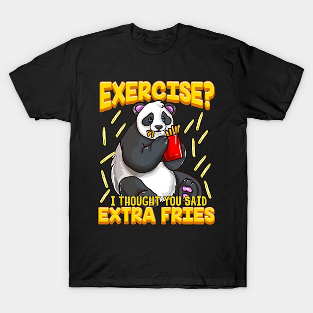 Funny Panda Workout T-Shirt by PixelArt